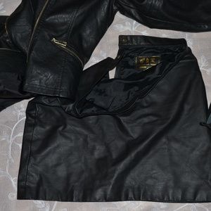 Black leather skirt